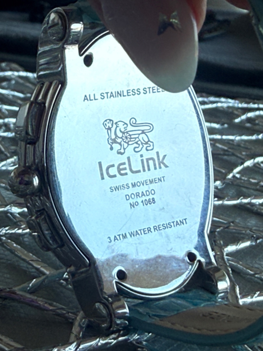 Women's Blue Crystal-Accent Chronograph Watch Ice Link Brand - Picture 5 of 10